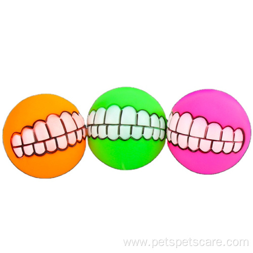 Spherical Teeth Training Sound Vinyl Rubber Dog Toy